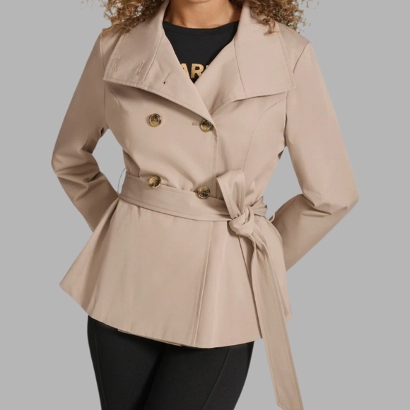 Karl Lagerfeld Jackets & Blazers - Karl Lagerfeld Paris Double-Breasted Peplum Trench Jacket - Size Large